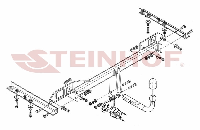 Steinhof fastmontert tilhengerfeste til Saab 9-5 II (2010-2012) – D-verdi 11,3 kN, maks. 2000 kg