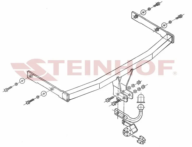 Tilhengerfeste Seat Cordoba 4D (2003-2010) – fastmontert - sett forfra