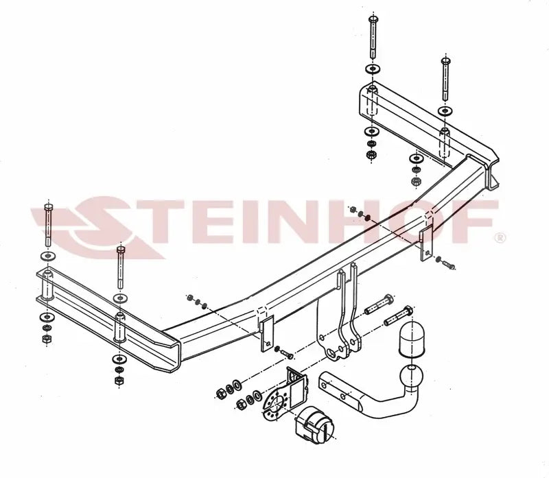 Steinhof fastmontert tilhengerfeste til Seat Exeo ST Stasjonsvogn 2008-2013 – D-verdi 10,6 kN, maks. 2000 kg