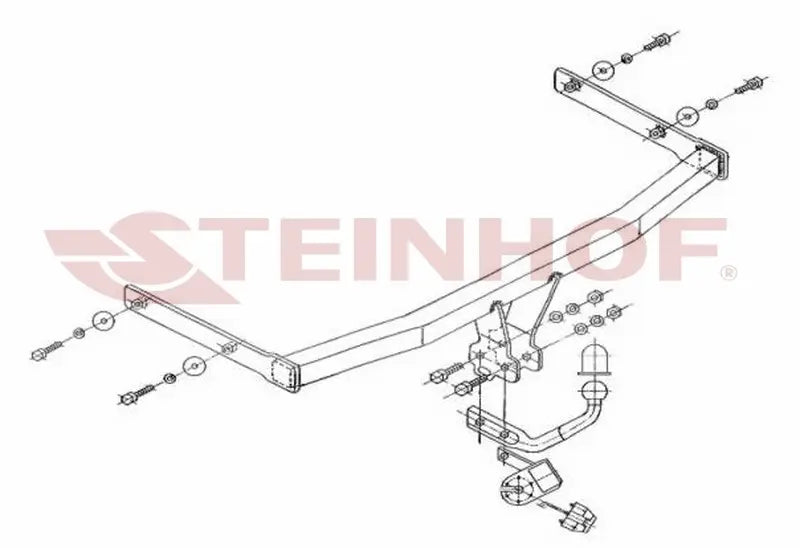 Tilhengerfeste Seat Ibiza 3/5D (2002-2008) – fastmontert - sett forfra