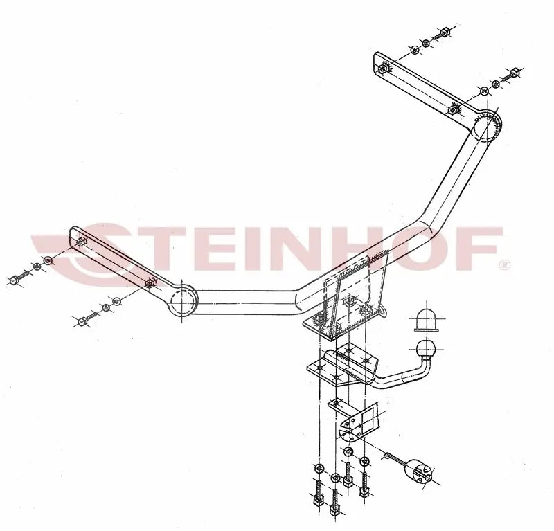 Tilhengerfeste Seat Leon I 5D (2000-2005) – fastmontert - sett forfra