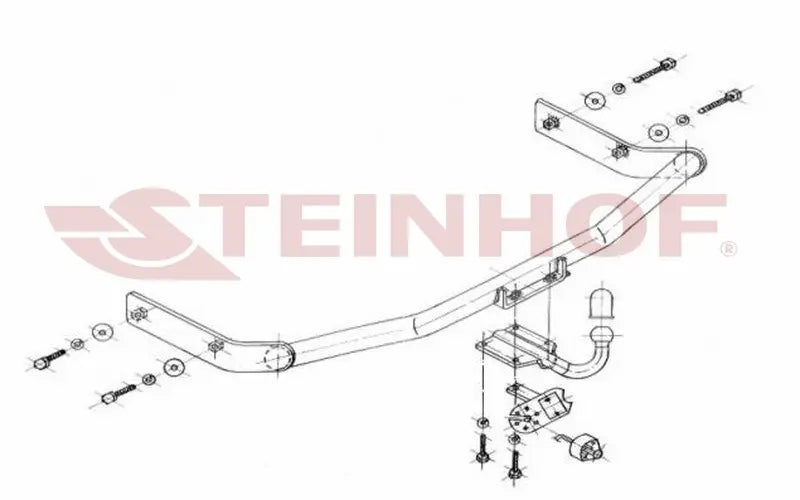 Steinhof fastmontert tilhengerfeste til Skoda Octavia I (4x4) Stasjonsvogn 2000-2005 – D-verdi 8,4 kN, maks. 1500 kg