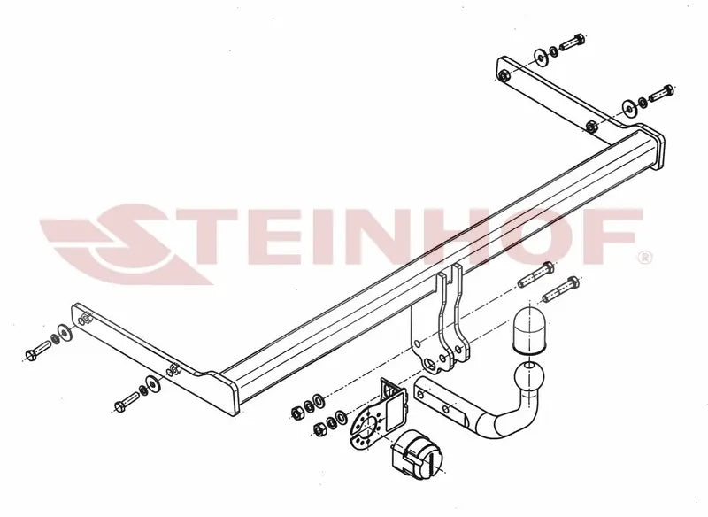 Steinhof fastmontert tilhengerfeste til Skoda Rapid Liftback (2012-2019) – D-verdi 8,9 kN, maks. 1600 kg