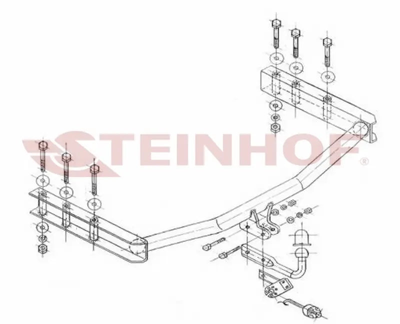 Steinhof fastmontert tilhengerfeste til Skoda Superb I 2001-2008 – D-verdi 8,8 kN, maks. 1600 kg