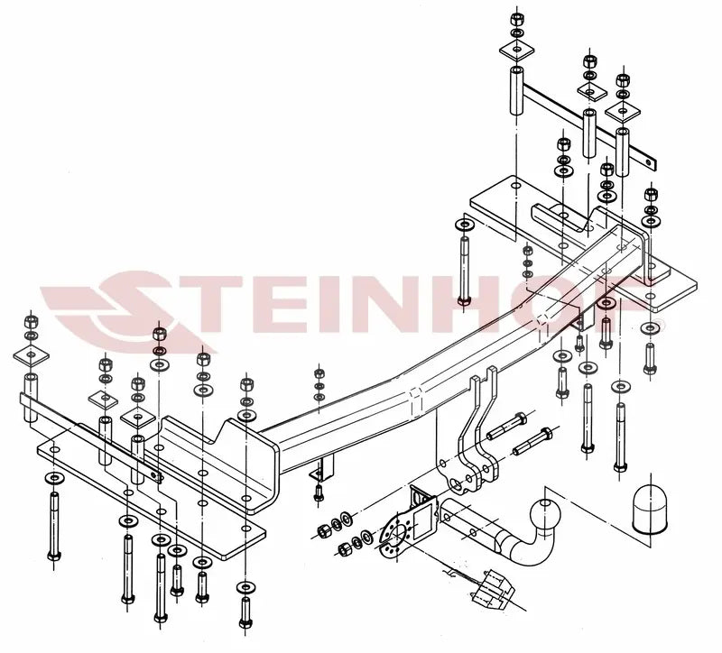Steinhof fastmontert tilhengerfeste til Ssangyong Kyron 2006–2014 – D-verdi 11,90 kN, maks. 2300 kg