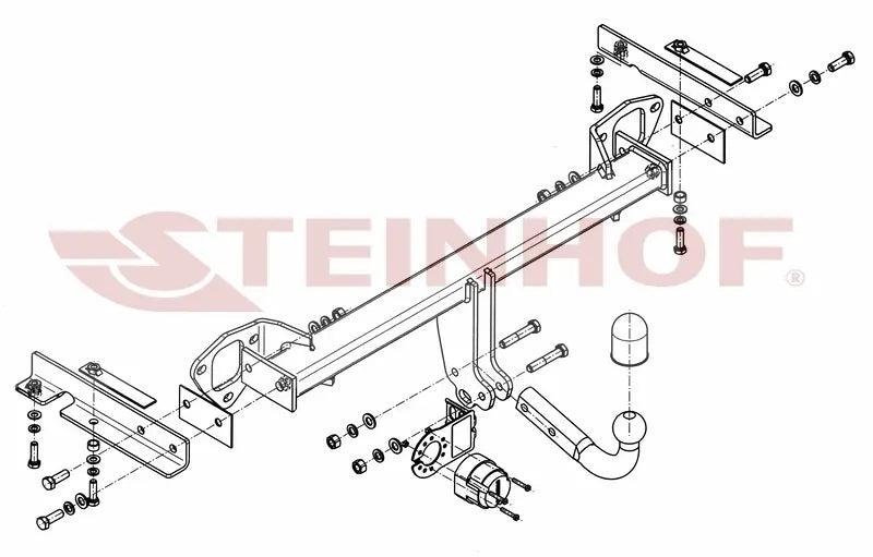 Tilhengerfeste Subaru Forester III (2008-2013) – fastmontert - sett forfra