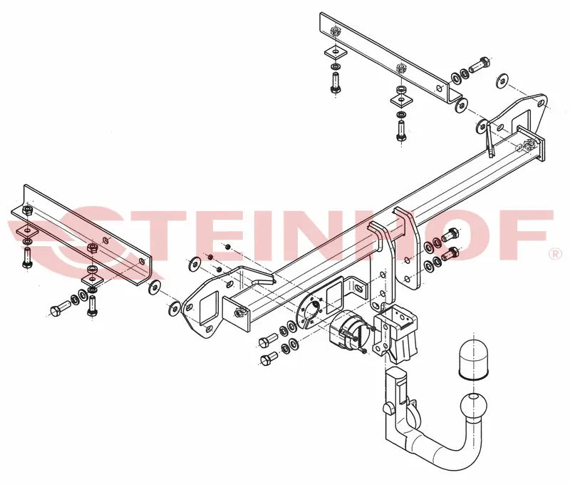 Steinhof avtagbart tilhengerfeste til Subaru Impreza 5D GH (eksl. WRX) 2007-2012 – maks. 1600 kg