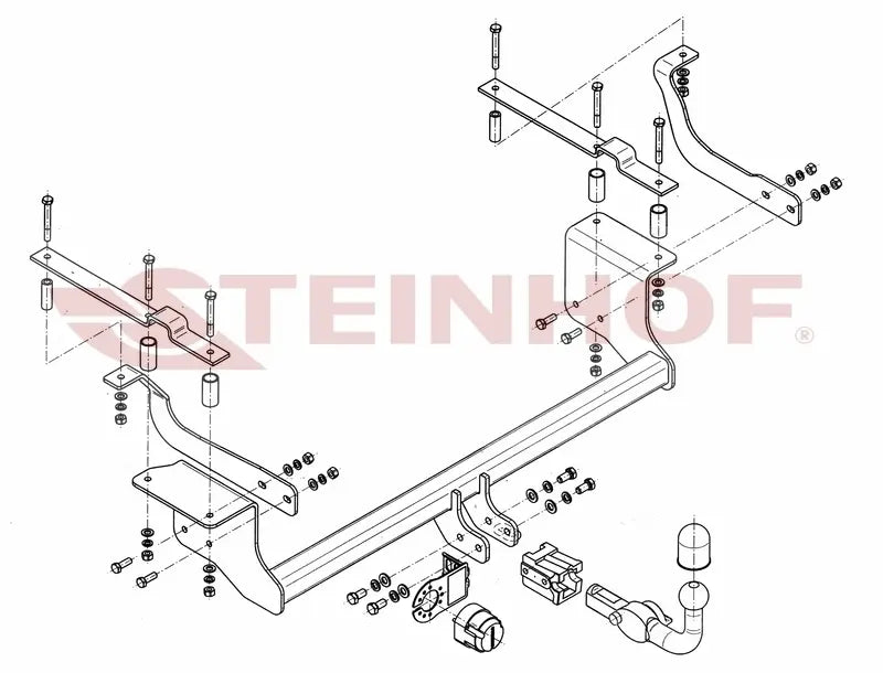 Steinhof avtagbart tilhengerfeste til Suzuki Ignis II (MH) inkl. 4x4 eksl. Sport 2003–2006 – horisontal kule med lås