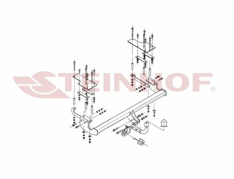 Tilhengerfeste Suzuki SX4 5D 2WD – fastmontert - sett forfra