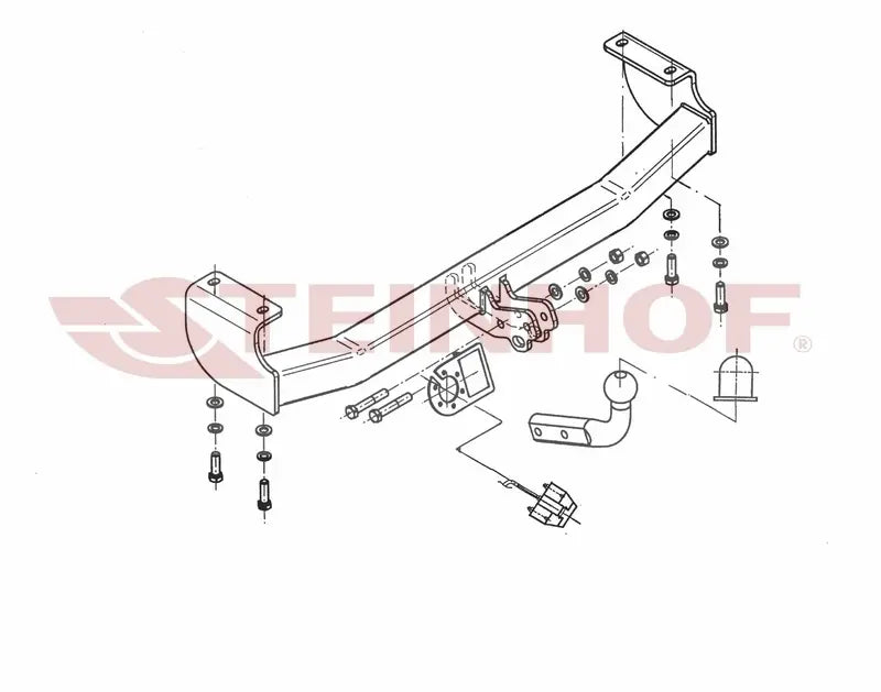 Tilhengerfeste Suzuki Vitara Grand (1998-2005) – fastmontert - sett forfra