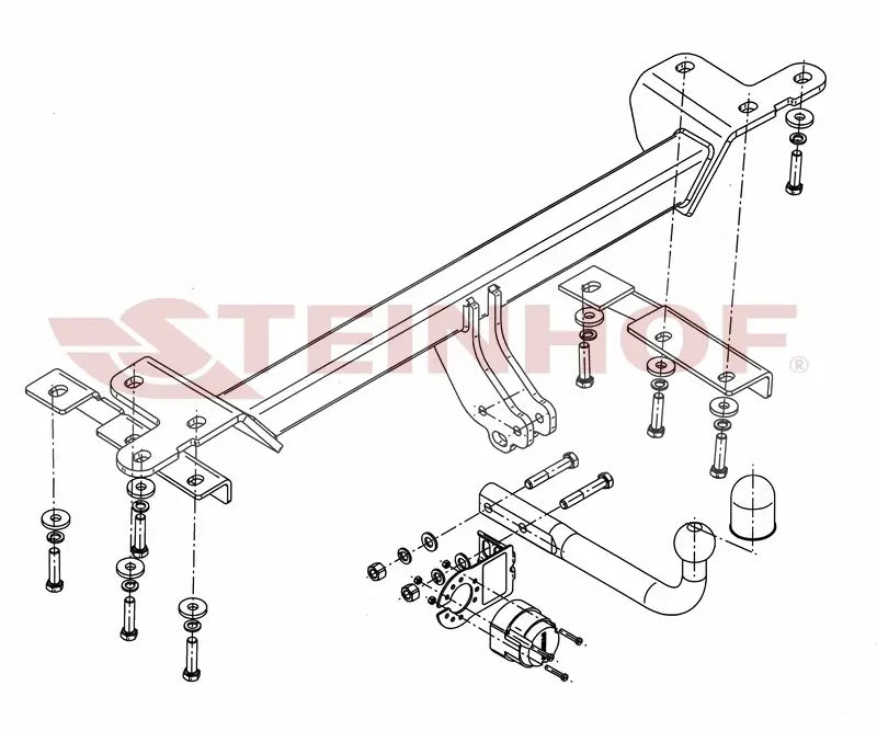 Tilhengerfeste Suzuki Vitara Grand 5D (2005-2015) – fastmontert - sett forfra