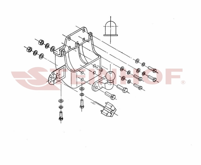 Tilhengerfeste Toyota Land Cruiser 3D (J125) (2003-2009) – fastmontert - detaljer