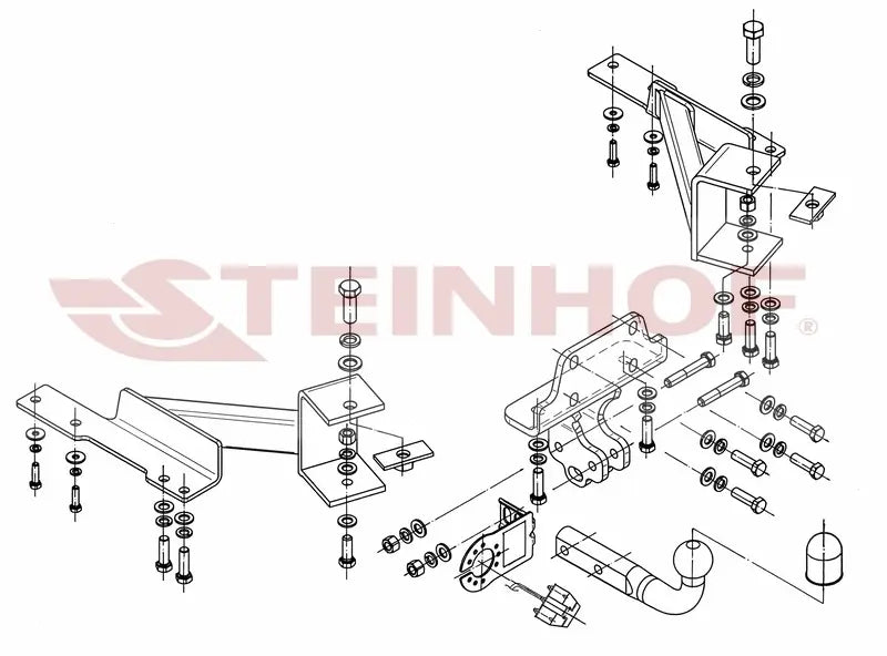 Tilhengerfeste Toyota Land Cruiser J120 (2002-2009) – fastmontert - sett bakfra