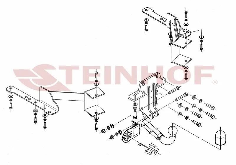 Tilhengerfeste Toyota Land Cruiser J150 (2009-2024) – fastmontert - sett bakfra