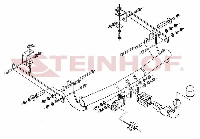 Steinhof avtagbart tilhengerfeste til Toyota ProAce I (inkl. Long L2) 2013-2016 – D-verdi 12 kN, maks. 2000 kg