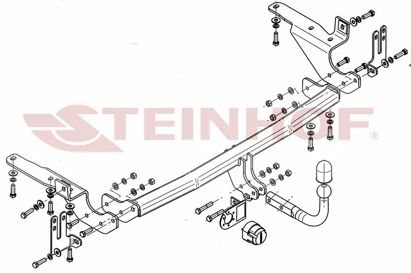 Tilhengerfeste Toyota RAV-4 III with spare wheel on the door (2006-2013) – fastmontert - sett bakfra