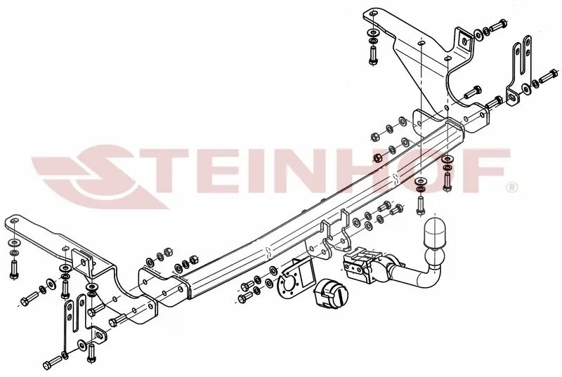 Tilhengerfeste Toyota RAV-4 III without spare wheel on the door (2006-2013) – avtagbart - nærbilde