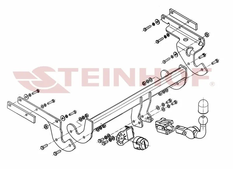 Tilhengerfeste Toyota Yaris 3/5D (P13) (2011-2014) – avtagbart - nærbilde