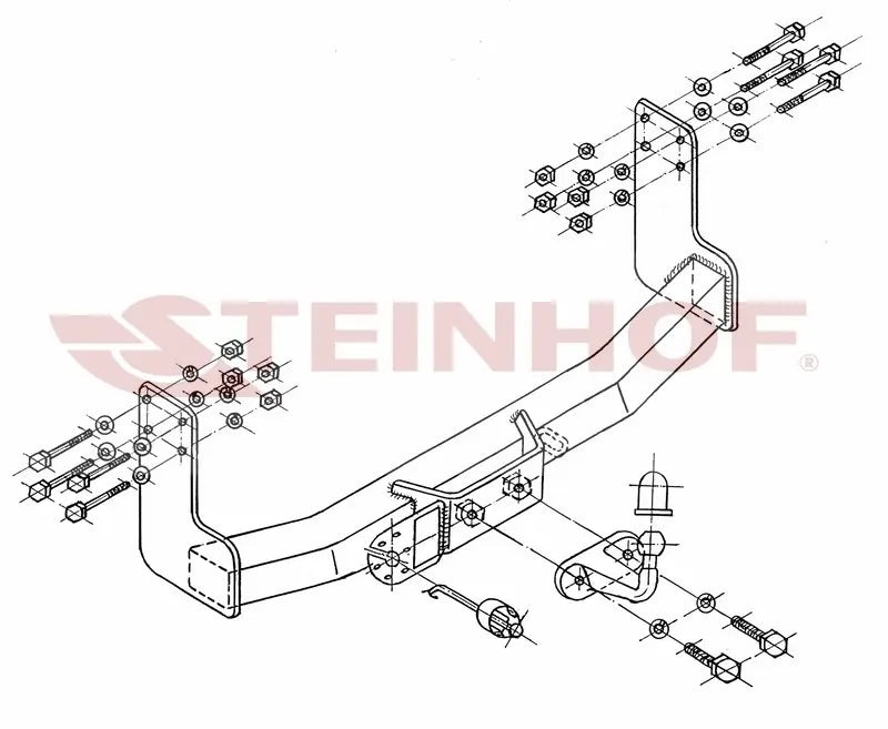 Steinhof fastmontert tilhengerfeste til VW LT 28-35 Box Van (single wheels) 1995-2006 – D-verdi 15,3 kN