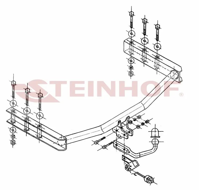 Tilhengerfeste Vw Passat Stasjonsvogn (B5FL) – fastmontert - sett bakfra