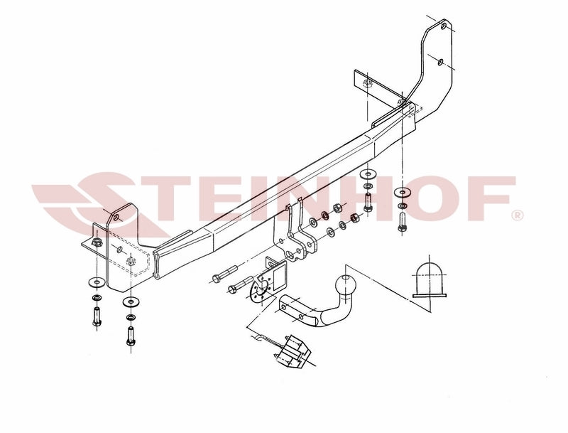 Tilhengerfeste Vw Polo 3/5D (narrow/ wide bumper) (1994-1999) – fastmontert - sett bakfra