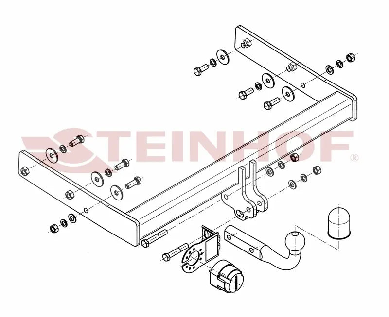 Tilhengerfeste Vw T6 (2015-2023) – fastmontert - sett bakfra