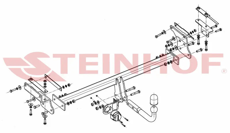 Tilhengerfeste Nissan Qashqai (J11) (2013-2017) – fastmontert - sett forfra