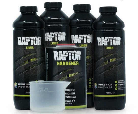 Bedliner Raptor White - 4 Bottle Kit