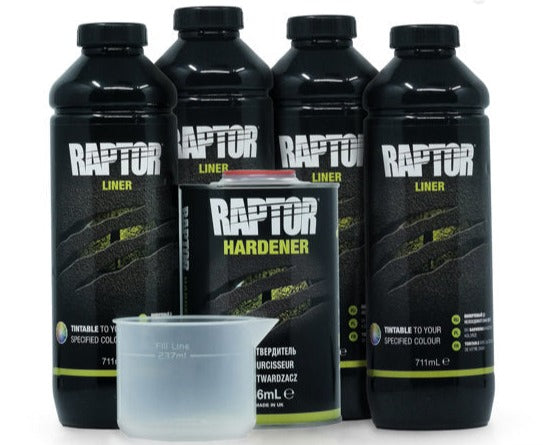Bedliner Raptor Black - 4 Bottle Kit
