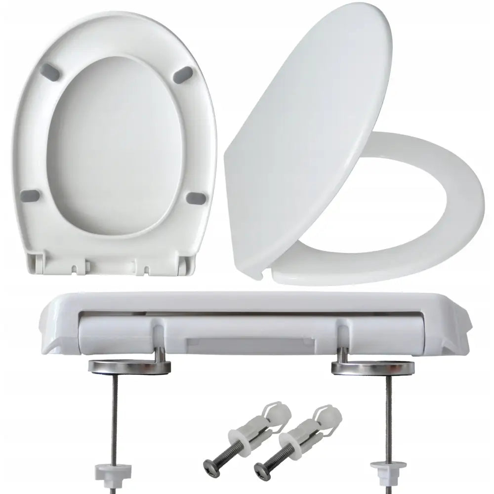 Toaletsete Med Softclose Oval Hvit Robust Enkel Montering - 1