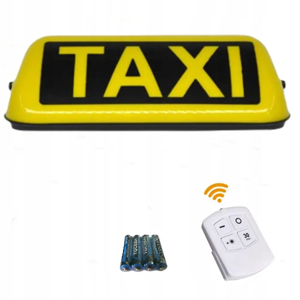 Trådløs Led Taxi Varsellys Med Fjernkontroll Og Magnet 2-pack Gul-svart - 1