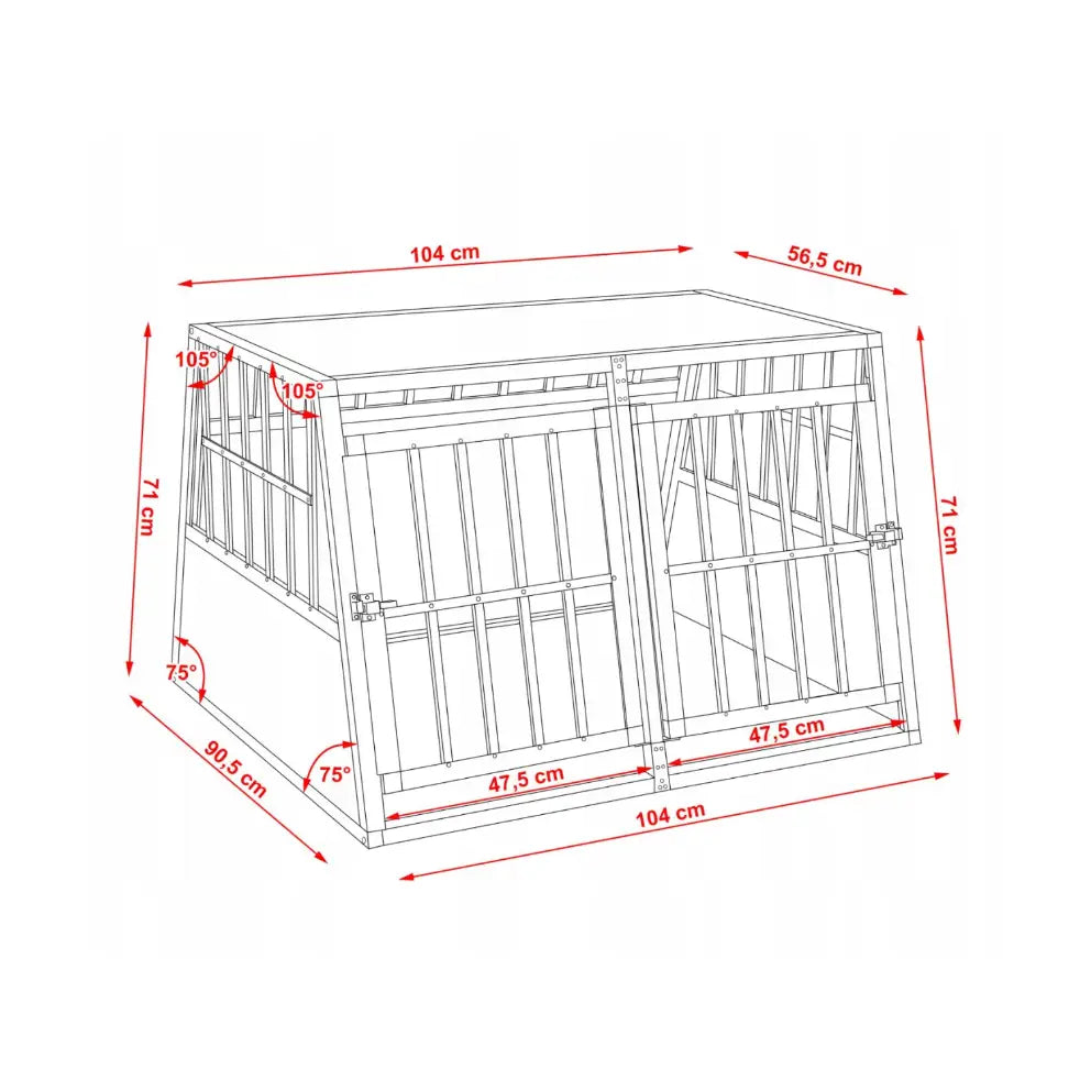 Transportbur for Hund Monzana Svart Xl 104 Cm x 71 Cm x 90 Cm