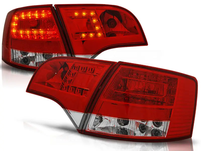 Baklykter Audi A4 B7 11.04-03.08 Red White Led | Nomax.no🥇