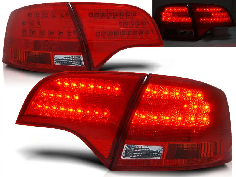 Baklykter Audi A4 B7 11.04-03.08 Avant Red White Led | Nomax.no🥇