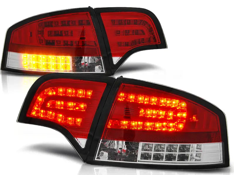 Baklykter Audi A4 B7 11.04-03.08 Sedan Red White Led | Nomax.no🥇_1