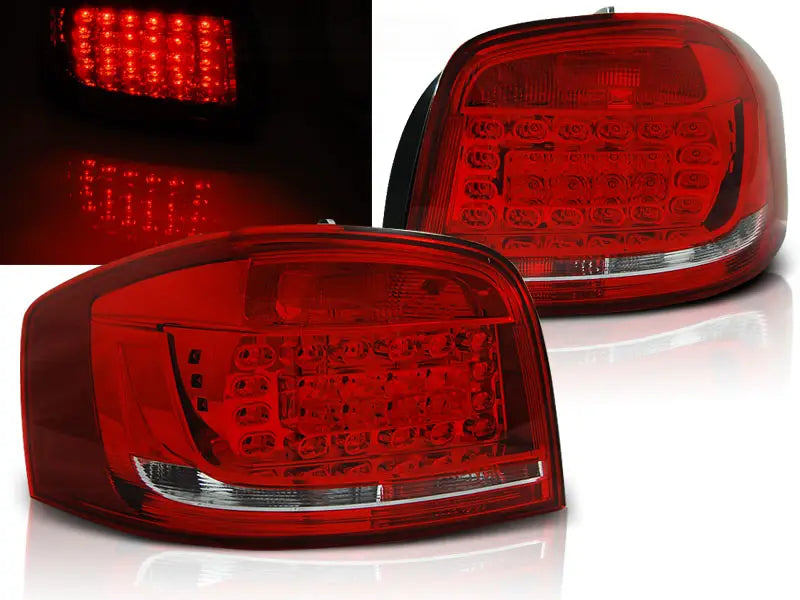 Baklykter Audi A3 08-12 Red White Led | Nomax.no🥇