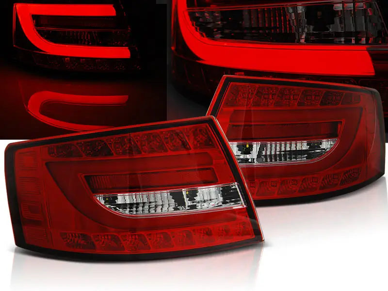 Baklykter Audi A6 C6 Sedan 04.04-08 Red White Led 6PIN | Nomax.no🥇