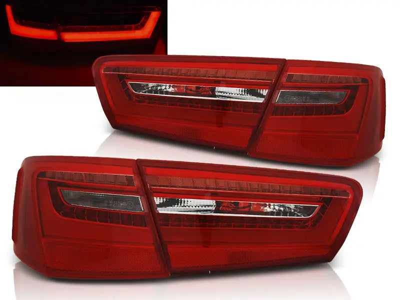 Baklykter Audi A6 C7 11-10.14 Red White Led | Nomax.no🥇