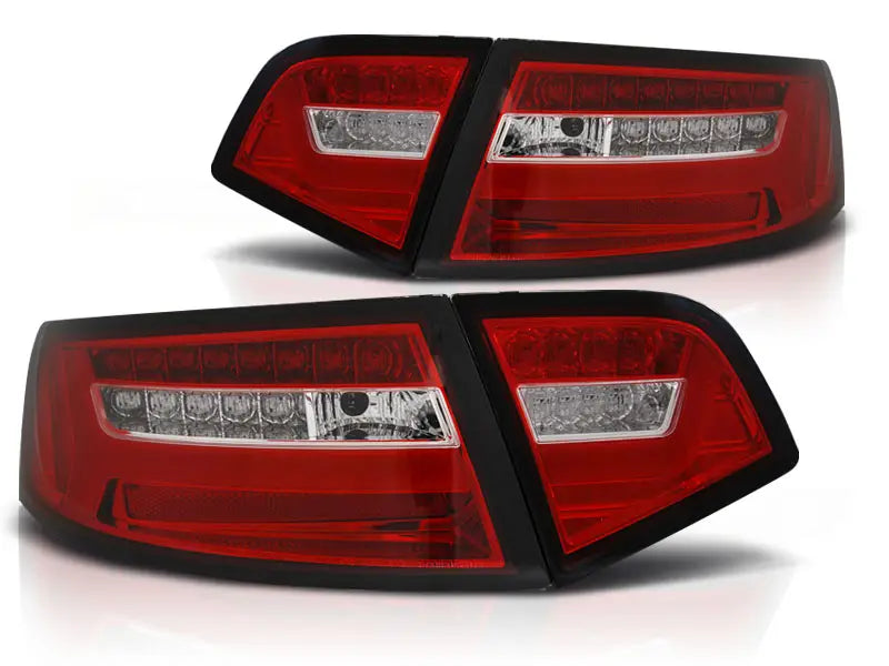 Baklykter Audi A6 08-11 Sedan Red White Led Bar SEQ | Nomax.no🥇_1