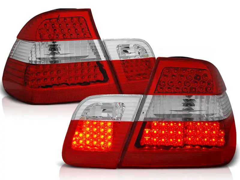Baklykter Bmw E46 09.01-03.05 Sedan Red Center White Led | Nomax.no🥇