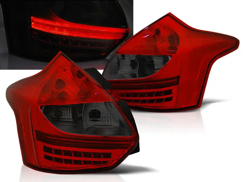 Baklykter Ford Focus 3 11- 10.14 Hatchback Red Smoke Led  | Nomax.no🥇