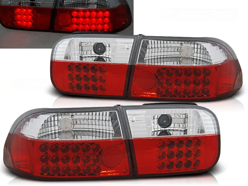 Baklykter Honda Civic 09.91-08.95 2D/4D Red White Led | Nomax.no🥇