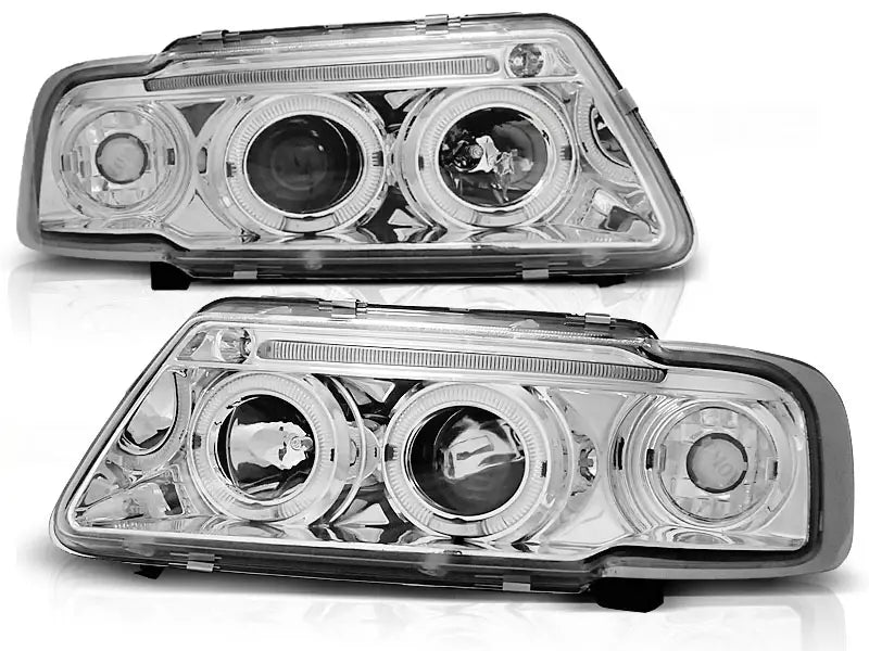 Frontlykter Audi A3 8L 08.96-08.00 P21W Angel Eyes Chrome Halo Rims | Nomax.no🥇