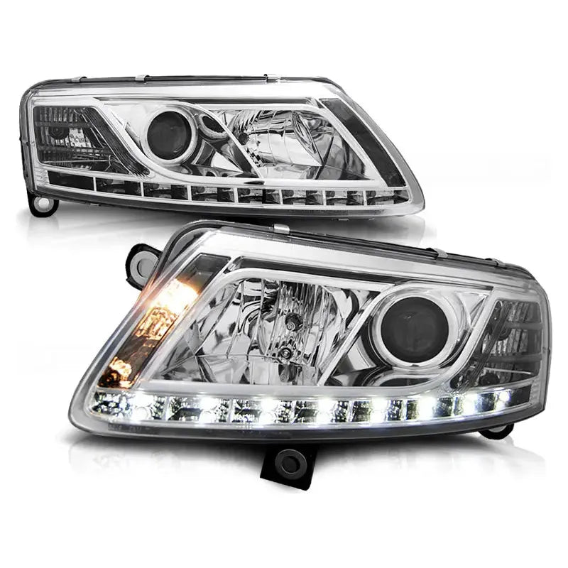 Frontlykter Audi A6 C6 04.04-08 Tru DRL Chrome H7 | Nomax.no🥇