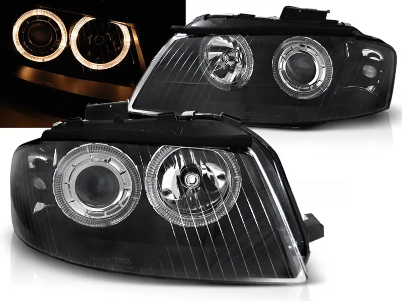 Frontlykter Audi A3 8P 05.03-03.08 Angel Eyes Black | Nomax.no🥇