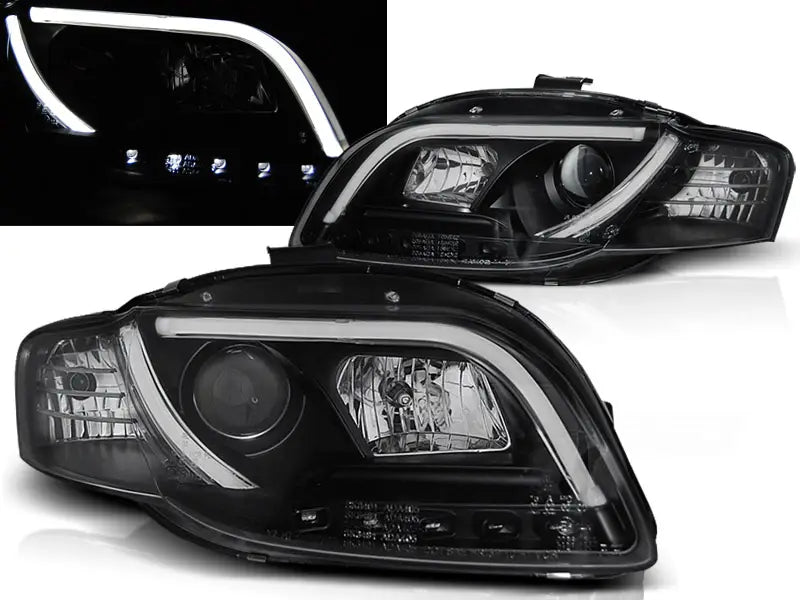 Frontlykter Audi A4 B7 11.04-03.08 Led P21W Tube Lights Black | Nomax.no🥇_1
