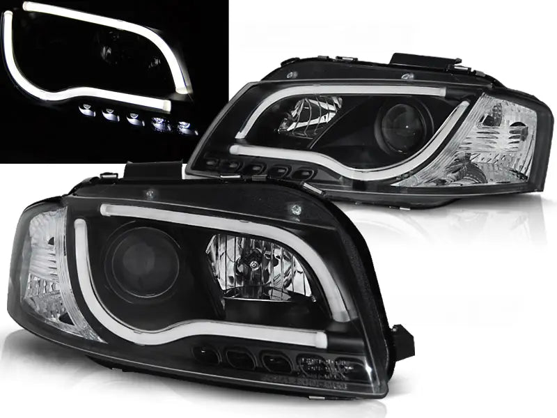 Frontlykter Audi A3 8P 05.03-03.08 Led Tube Lights Black  | Nomax.no🥇