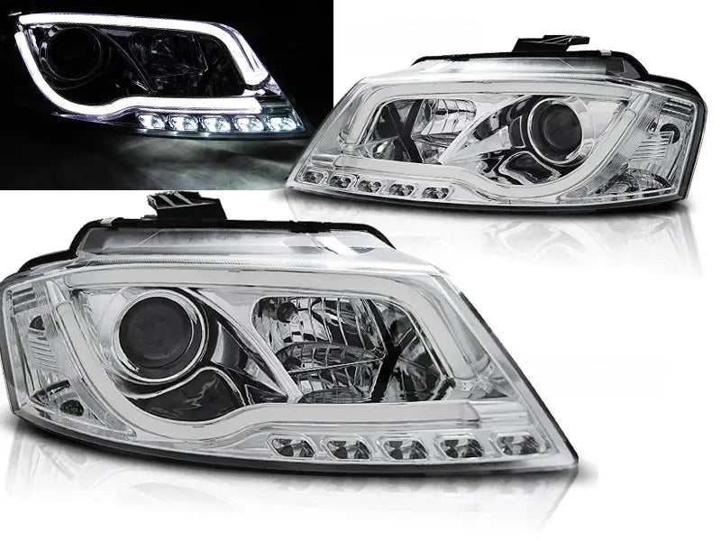 Frontlykter Audi A3 8P 08-12 Chrome Tube Light Tru DRL  | Nomax.no🥇