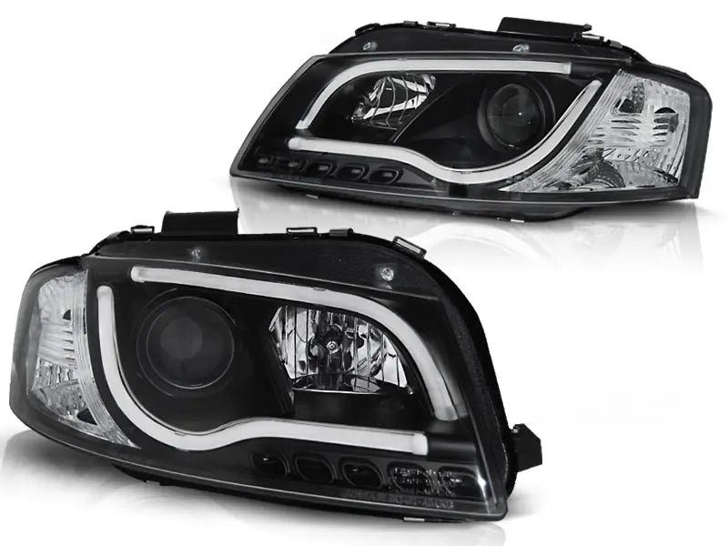 Frontlykter Audi A3 8P 05.03-03.08 Led Tube Lights Black Tru DRL | Nomax.no🥇