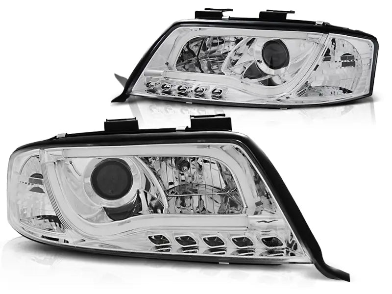 Frontlykter Audi A6 05.97-05.01 Tube Lights Tru DRL Chrome | Nomax.no🥇